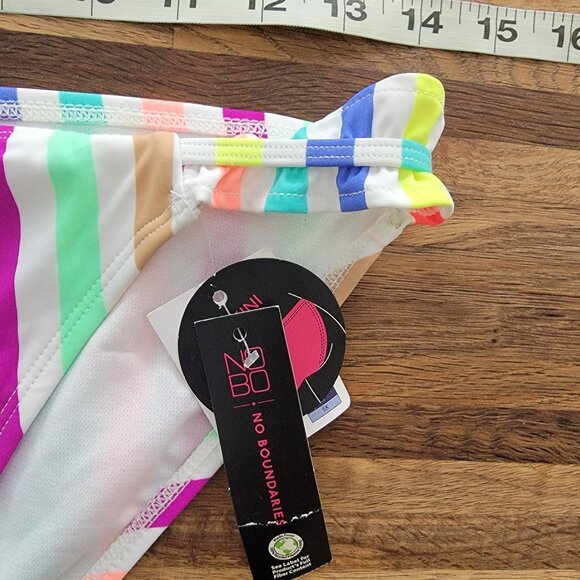 NWT NOBO Ruffle Side Striped Bikini Swim Bottom - Picture 5 of 9